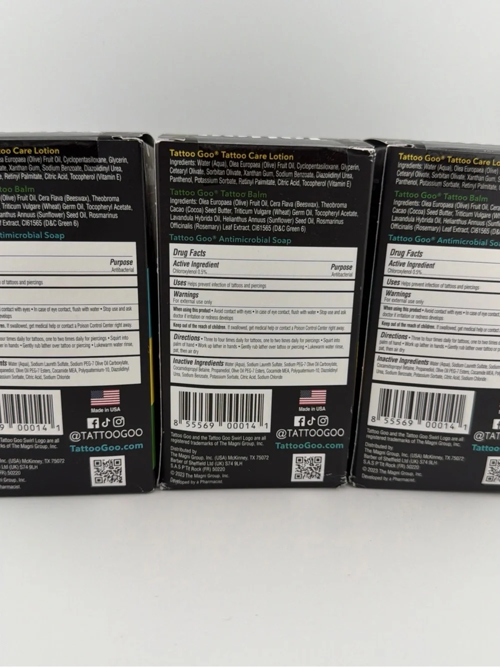 3 Tattoo Goo Care Kits Antimicrobial Cleansing Soap Lotion Salve In Each Box